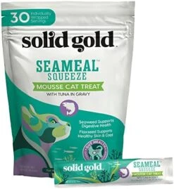 Solid Gold Lickable Cat Treats - Chicken SeaMeal Squeeze Squeezable Cat Treats For Indoor Cats 30 Pack - Made With Fiber-Rich Seaweed For Digestive Health For Immune Support - 3 Oz / 30 Count -Zoo Shop 51x5COySVqL. AC
