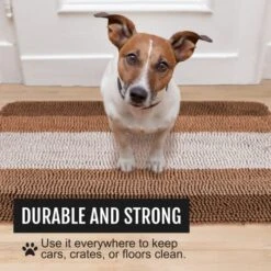 LeashBoss - Brown Bathroom Rugs, Extra Large Bathmat - Soft, Absorbent, Thick, Non-Slip Microfiber Bath Mat For Bathrooms, Showers, Tubs, And Doorways For Dogs Muddy Paws Machine Washable (34.5 X 24) -Zoo Shop 51xMTyARrXL