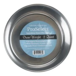 ProSelect Dura-Weight Stainless Steel Dishes — Durable Dishes For Dog And Cat Food, 2-Quart