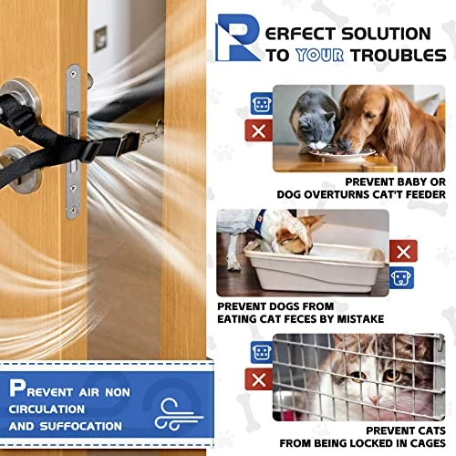 CJPET Cat Door Latch For Dogs -Flex Latch Strap Adjustable Cat Door Alternative To Keep Dogs Out Of Cat Litter Boxes And Food, Let's Cats In And Safe Baby Proof (Fabric) 7 CJPET Cat Door Latch For Dogs -Flex Latch Strap Adjustable Cat Door Alternative To Keep Dogs Out Of Cat Litter Boxes And Food, Let's Cats In And Safe Baby Proof (Fabric) - Image 5