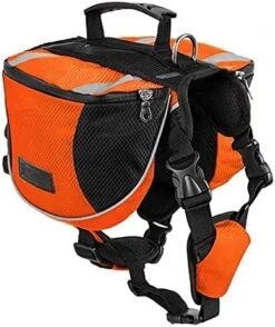 Lifeunion Polyester Dog Saddlebags Pack Hound Travel Camping Hiking Backpack Saddle Bag For Small Medium Large Dogs (Orange,L) -Zoo Shop 51xXd07pfUS. AC