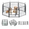 Meagkka Dog Fence 8 Panels Dog Pen Outdoor Dog Fence Exercise Pen 24 Inch Height Pet Play Yard Gate With Doors For Large/Medium/Small Dogs, Pet Playpen For RV, Camping, Yard