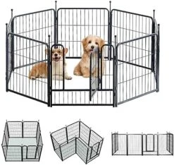 Meagkka Dog Fence 8 Panels Dog Pen Outdoor Dog Fence Exercise Pen 24 Inch Height Pet Play Yard Gate With Doors For Large/Medium/Small Dogs, Pet Playpen For RV, Camping, Yard -Zoo Shop 51xxvVmOh3L. AC 1