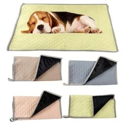 Lopeceal Washable Ice Dog Pad With Hook Design, Exquisite Non-Slip Super Absorbent Pet Pad - Breathable Quick Dry And Soft Polyester, 4, Excellent Pet Mat Green 2XL -Zoo Shop 51y5Zd4AKvL