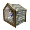 Ambesonne Scandinavian Wooden Pet House, Colorful Tropical Pineapples On Dark Toned Background Ornate Ripe Exotic Food, Indoor & Outdoor Portable Dog Kennel With Pillow And Cover, Small, Multicolor -Zoo Shop 51y7io10gGL