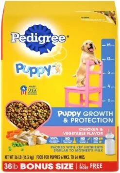 Pedigree Puppy Growth & Protection Dry Dog Food Grilled Steak & Vegetable Flavor, 14 Lb. Bag -Zoo Shop 51yBsaA4ZQL. AC 1