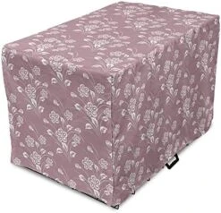 Ambesonne Dessert Dog Crate Cover, Cherry Ice Cream Patterns Summer Foods Frozen Fruits Delicious Art, Easy To Use Pet Kennel Cover For Small Dogs Puppies Kittens, 22 Inch, Lavender Pale Fuchsia -Zoo Shop 51yPetojKL. AC 1