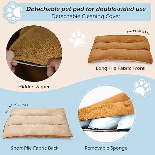 SWHSE Large Dog Crate Furniture, Heavy Duty Dog Kennel Furniture With 2-in-1 Induction Lamp And Removable Washable Pet Mat For Large And Medium Dogs Indoor(Left) 7 SWHSE Large Dog Crate Furniture, Heavy Duty Dog Kennel Furniture With 2-in-1 Induction Lamp And Removable Washable Pet Mat For Large And Medium Dogs Indoor(Left) - Image 5