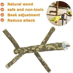 JYDQM 2Pcs/Set Pet Parrot Bird Standing Stick Wood Pole Bird Cockatiel Parakeet Perches Bite Claw Grinding Toy Bird Cage Accessories -Zoo Shop 51ySMfoBCsL