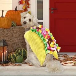 Dog Taco Halloween Costume Taco Design Cosplay Pet Costumes For Dogs And Cats （Yellow, Medium） -Zoo Shop 51yVB82YfWL