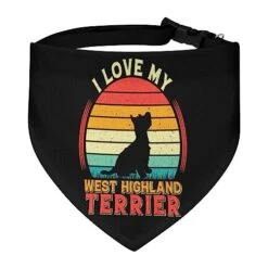 GENERIC I-Love-My-west-Highland-Terrier Pet Bandana Collar - Scarf Collar - Art Dog Bandana Minimal Head Cicumference