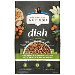 Rachael Ray Nutrish Dish Premium Dry Dog Food, Chicken & Brown Rice Recipe With Veggies & Fruit, 23 Pound Bag