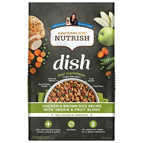 Rachael Ray Nutrish Dish Premium Dry Dog Food, Chicken & Brown Rice Recipe With Veggies & Fruit, 23 Pound Bag 3 Rachael Ray Nutrish Dish Premium Dry Dog Food, Chicken & Brown Rice Recipe With Veggies & Fruit, 23 Pound Bag
