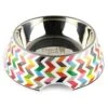 French Bull 24 Oz. Pet Bowl, 2 Piece - Dog, Cat, Feeder, Nonslip, Stainless Steel, Raised - Ziggy White -Zoo Shop 51yklzrsa3L