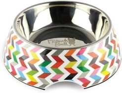 French Bull 24 Oz. Pet Bowl, 2 Piece - Dog, Cat, Feeder, Nonslip, Stainless Steel, Raised - Ziggy White -Zoo Shop 51yklzrsa3L. AC