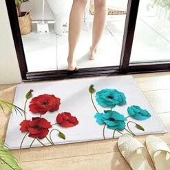 Cute Dog Love Heart Area Rug Non Slip Absorbent Non Shedding Easy Clean Washable Thick Plush Door Mat For Bathroom Entryway Living Dining Room Kitchen 20"x31.5" - Pet Paws With Word Welcome -Zoo Shop 51yvhSoapMS. AC