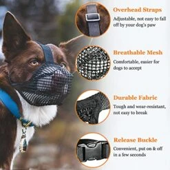 Dog Muzzle, Soft Mesh Muzzle For Small Medium Large Dogs Labrador German Shepherd, Breathable Adjustable Muzzles For Biting, Chewing, Scavenging And Poisoned Bait, Allows Panting And Drinking