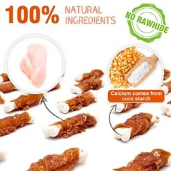 MON2SUN Dog Treats, Chicken Wrapped Calcium Dog Bones Without Rawhide, 2.3 Inch Training Treats For Teeth Cleaning And Fresh Breath, Dog Chews For Puppy And Small Dogs (56 Count - Pack Of 1) -Zoo Shop 51zCQNyhDVL