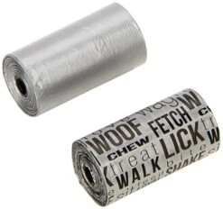 NANDOG Pet Gear Words Waste Bag Replacements (16 Pack), Gray