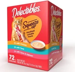 Hartz Delectables Squeeze Up Interactive Lickable Wet Cat Treats For Adult & Senior Cats, Tuna & Shrimp, 24 Count, 12 Ounces -Zoo Shop 51zRqcwBfSL. AC