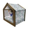 Ambesonne Fruit Wooden Pet House, Raspberry Pattern With Foliage Leaves Hand Drawn Seasonal Food Spring Vegetation, Indoor & Outdoor Portable Dog Kennel With Pillow And Cover, Small, Multicolor -Zoo Shop 51zVP4xCPiL