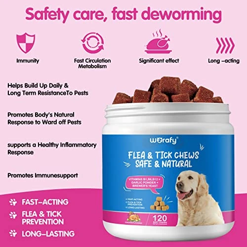 Flea And Tick Prevention For Dogs Chewables Pills, 120 Tablets Flea And Tick Chews For Dogs, Oral Flea Pills For All Breeds And Ages Dogs, Oral Flea Pills For Dogs Supplement 6 Flea And Tick Prevention For Dogs Chewables Pills, 120 Tablets Flea And Tick Chews For Dogs, Oral Flea Pills For All Breeds And Ages Dogs, Oral Flea Pills For Dogs Supplement - Image 4