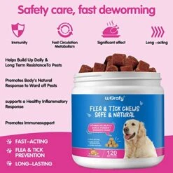 Flea And Tick Prevention For Dogs Chewables Tablets - Natural Flea And Tick Supplement For Dogs - Flea And Tick Chews For Dogs - Oral Flea Pills For Dogs - All Breeds And Ages (120 PCS) 10 Flea And Tick Prevention For Dogs Chewables Tablets - Natural Flea And Tick Supplement For Dogs - Flea And Tick Chews For Dogs - Oral Flea Pills For Dogs - All Breeds And Ages (120 PCS) -Zoo Shop 51zgiOFKs9L