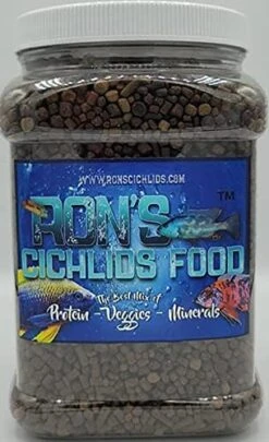 Ron's Cichlid Fish Food For African Cichlids, Tetras & Other Tropical Fish, Premium Food For Brighter Colors, Healthier Fish & Cleaner Tanks, Pellets Made With Real Shrimp & Natural Ingredients, 1 LB -Zoo Shop 51zm9PMeOsL. AC