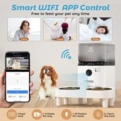 Sobralik Automatic Cat Feeders, Smart Timed Automatic Dog Feeder, HD Camera Voice And Video Recording, Cat Food Dispenser Portion, 2.4G Wi-Fi Enabled App Control, 5L Capacity For Cats Dogs -Zoo Shop 51zr2zRmYsL