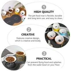 Silicone Placemats Cat Feeding Mat - 2pcs Cat Litter Mat Dog Bowl Mat Paw Shape Pet Feeding Mat Dog Dish Mat Anti- Water Bowl Placemat For Floor Puppy Dog Food -Zoo Shop 51ztsV40ClL