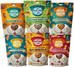 Awesome Pawsome All Natural Grain Free Crunchy Snacks For Dogs Of All Ages, Fun Bite-Sized Shapes Dog Treats, Crafted In New Zealand, Meat Lover Bundle, 12oz -Zoo Shop 610nlrGtuWL. AC