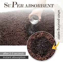 PEOPLE&PETS Indoor Dog Chenille Rug Dogs Mud Mat Pet Food Mats For Floors Dirty Mud Paws Rugs Low-Profile Doormat For Dogs Muddy Pawprints, Pet Entry, Back Door, Mud Room, Paw Gray, 20x31, Brown -Zoo Shop 611ByE7VfZL