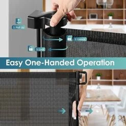 Retractable Baby Gates Retractable Dog Gate With Cat Door Walk Through 55" Wide Baby Gates For Dogs Indoor Baby Gate With Door Outdoor Pet Gate For Cats Cat Gate For Doorway Dog Gate For Stairs, Black 11 Retractable Baby Gates Retractable Dog Gate With Cat Door Walk Through 55" Wide Baby Gates For Dogs Indoor Baby Gate With Door Outdoor Pet Gate For Cats Cat Gate For Doorway Dog Gate For Stairs, Black -Zoo Shop 616E80ssPgL