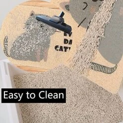 PetEiZi Cat Litter Mat Trap, Pet Food Catching Placemat, Super Cute Easy To Clean 24"×16" Large Durable For Cats And Dogs - Everyday Is Catyrday -Zoo Shop 618cuWbcQ6S