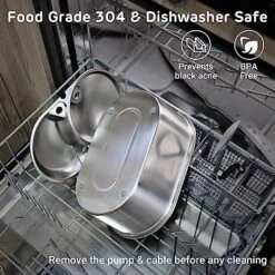 IPettie Twins Cat Water Fountain Stainless Steel With Two Spouts, 101oz/3.0L, Cat Food And Water Dispenser Set, Dog Water Fountain And Food Bowl, Cat Fountain With Ultra Quiet Pump, 5-Stage Filtration -Zoo Shop 61EK2bBTisL