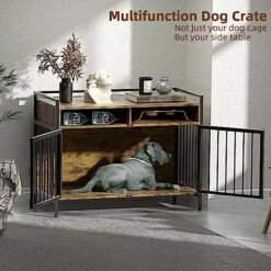 GGUL Furniture Dog Crate Large Dog, Heavy Duty Dog Cages For Medium/Small Dogs Indoor, Super Sturdy Large Dog Kennel With Storage And Anti-Chew 41 Inch -Zoo Shop 61Ei3Ws2FAL