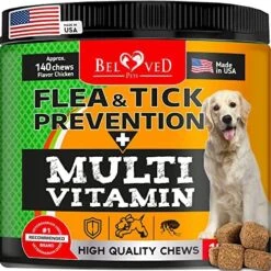 Flea And Tick Prevention Chewable Pills For Dogs - Revolution Oral Flea Treatment For Pets & Complex Multivitamin -Natural Pest Control & Defense Chews - Small Tablets Made In USA (10 Oz) -Zoo Shop 61FVjddTFXL. AC