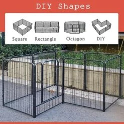 Meagkka Dog Fence 8 Panels Dog Pen Outdoor Dog Fence Exercise Pen 24 Inch Height Pet Play Yard Gate With Doors For Large/Medium/Small Dogs, Pet Playpen For RV, Camping, Yard -Zoo Shop 61GYGLQcjhL
