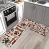 Cartoon Paws Kitchen Runner Rug And Mats Set Of 2, Cute Cat Dog Animal Bones Theme Non Slip Rugs Standing Floor Doormats For Bathroom Living Room Entryway Indoor Decor Khaki