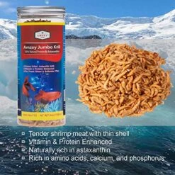 Amzey Freeze Jumbo Krill 3 Oz, Dired Jumbo Shrimp Provide Essential Omega-3, Vitamin Enhancement. Super Food For Pets, Cat Food, Dog Food, Fresh And Salt Water Fish -Zoo Shop 61I9BSICrxL