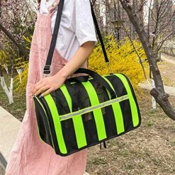 LEFEDA Pet Carrier Bag Portable Polyester Cloth Mesh Small Medium Dogs Cats Carrying Bags Comfortable Breathable Transfer Travel Bag Pet Backpack Carrier (Color : Black) -Zoo Shop 61JhUMzb47L