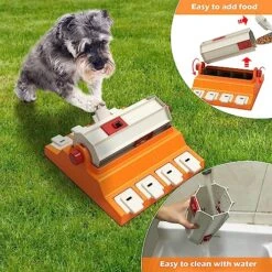 GOOLA Dog Puzzle Toys, Dog Slow Feeders, Interactive Dog Toys For IQ Training & Mental Enrichment, Fun Dog Treat Puzzle Toy For Large/Medium/Small Dogs (Orange) -Zoo Shop 61KaxR8c51L