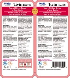 INABA Twin Packs Side Dish For Cats - Tuna & Chicken Recipe In Tuna Broth (8-2 Packs)
