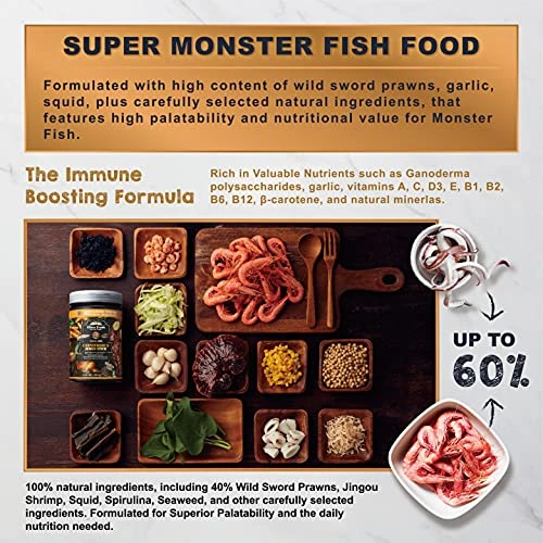 Ultra Fresh Monster Fish Food, Wild Sword Prawns, Floating Sticks For Oscars, Bass, Large Cichlids And Tropical Fish, Carnivorous Jumbo Stick 13.58 Oz 5 Ultra Fresh Monster Fish Food, Wild Sword Prawns, Floating Sticks For Oscars, Bass, Large Cichlids And Tropical Fish, Carnivorous Jumbo Stick 13.58 Oz - Image 3