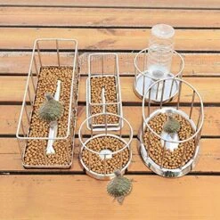 La La Pet® Stainless Steel Reptile Turtle Food Water Dispenser Feeder Food Bowl Feeding Dish For Lizard Tortoise Chameleon Round L -Zoo Shop 61NSTDfWaDL