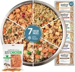 JustFoodForDogs Frozen Fresh Human Grade Dog Food, Sampler Variety Pack, (18 Oz - 7 Pack) -Zoo Shop 61No0HrYJCL. AC