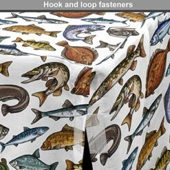 Lunarable Fish Dog Crate Cover, Pattern With Different Fish Realistic Illustration Fishing River Seafood Concept, Easy To Use Pet Kennel Cover For Small Dogs Puppies Kittens, 30 Inch, Multicolor -Zoo Shop 61QL88cWKpL