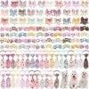 100 Pieces Donut Ice Cream Dog Bow Tie Collar Set Include 30 Dog Neckties, 30 Collar Flowers And 40 Dog Bow Tie, Adjustable Valentine Dog Bows Grooming For Small Medium Dogs Supply
