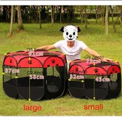 Oxford Cloth Folding Kennel, Breathable Insect-Proof Dog Tent, Fashion Car-Mounted Portable Pet Shelter, Foldable Octagonal Outdoor Pet Fence, M, Size: 91 X 91 X 58cm -Zoo Shop 61TPAVxiQ9L