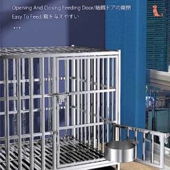 Collapsible Dog Cage, Four Wheel Stainless Steel Dog Kennel, Suitable For All Kinds Of Pet Dogs And Cats, Large Dog And Dog Cage (Size : 125 * 95 * 110) -Zoo Shop 61UHEYnPDcL